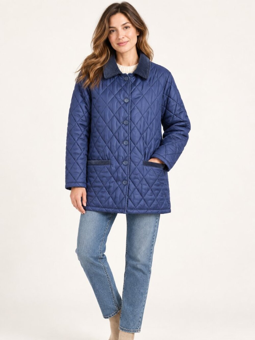 Vintage Navy Quilted Utility Coat Women’s Size Large